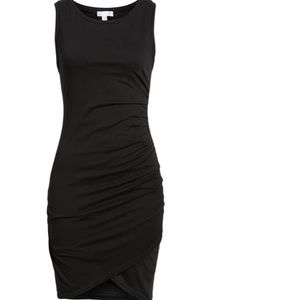 Nordstrom Tildon Black Ruched Body Con Knit Dress